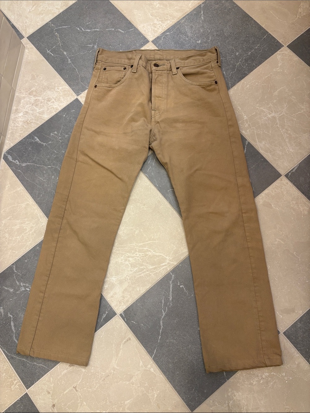 Levi's Men's 501 Straight Jeans in Tan Brown size 30x32